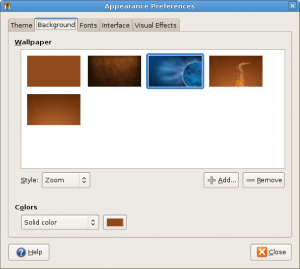 GNOME Background Preferences