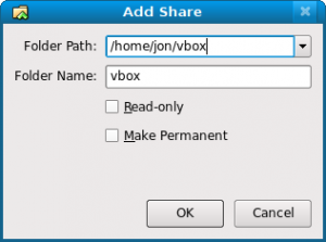 VirtualBox Add Share