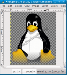 Tux in GIMP with Fade Effect