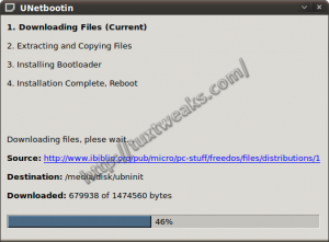 UNetbootin Downloading FreeDOS