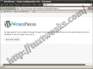 WordPress install step 4