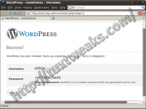 WordPress install step 6