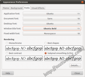 Ubuntu Font Preferences
