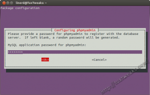 phpMyAdmin MySQL application password