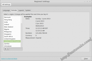 Mint 15 Region Settings