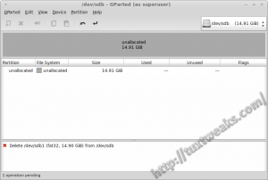 GParted unallocated
