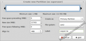 GParted Persistent Partition